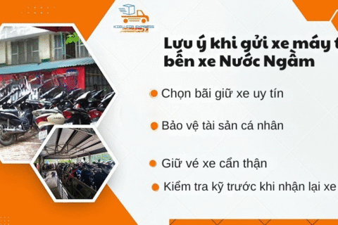 Giá vé gửi xe máy tại bến xe Nước Ngầm & Kinh nghiệm gửi an toàn