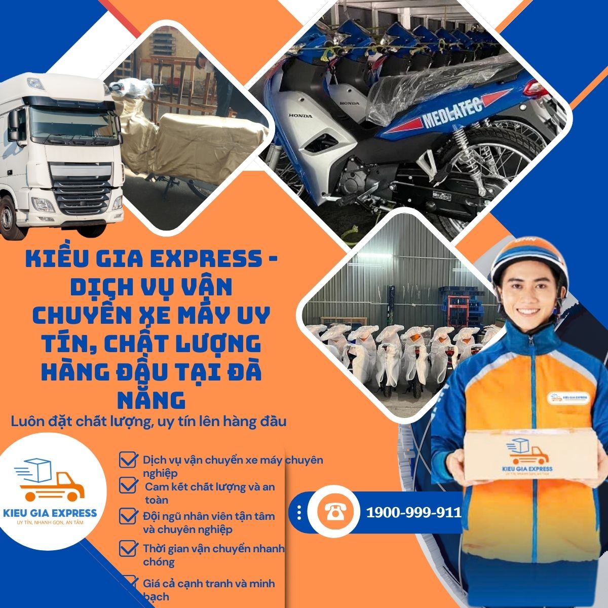 Kiều Gia Express - Dịch vụ vận chuyển xe máy uy tín, chất lượng hàng đầu tại Đà Nẵng