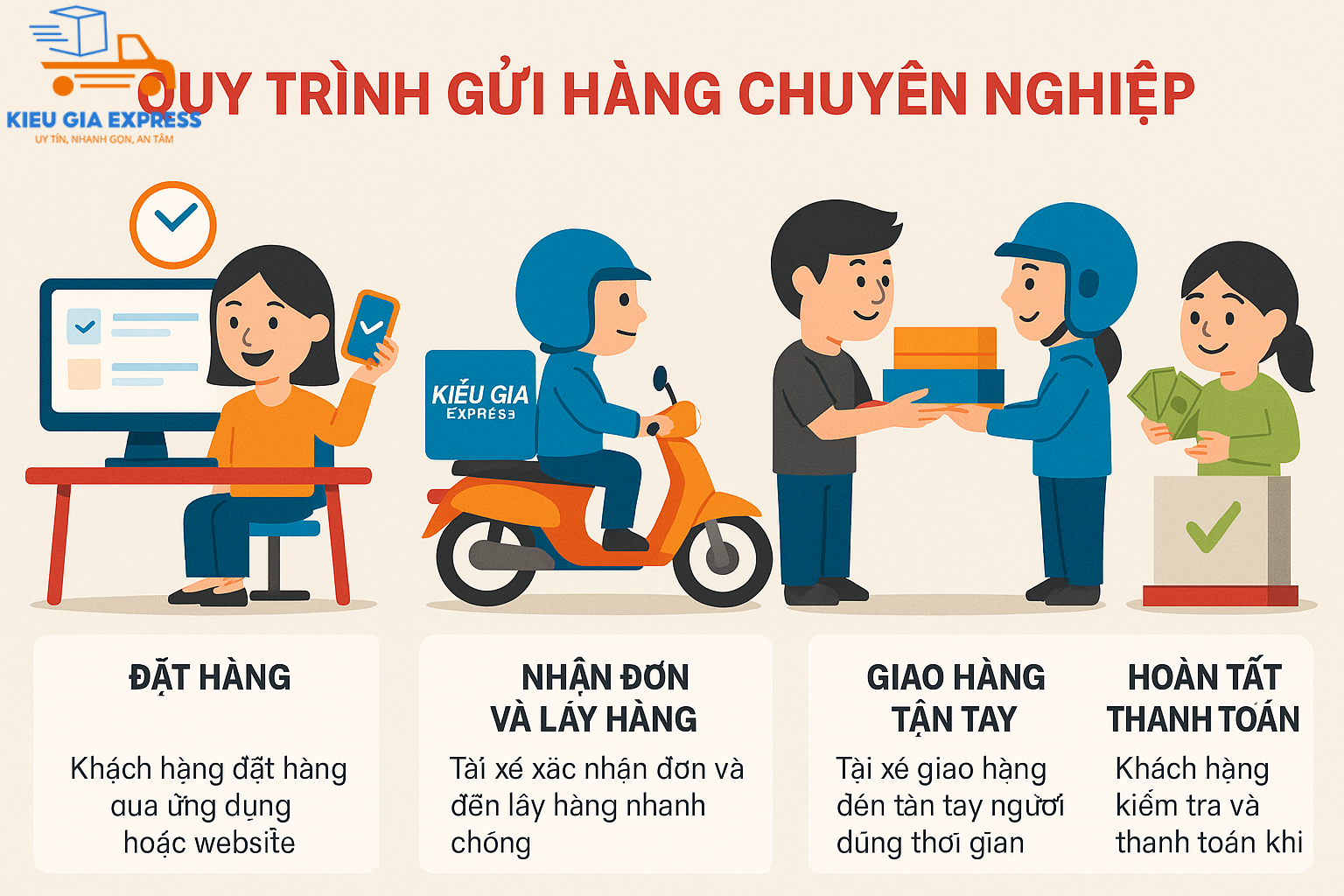 Gửi hàng nhanh đi Điện Biên giải pháp cho hàng hóa cần gấp 4 Quy trình vận chuyển hàng